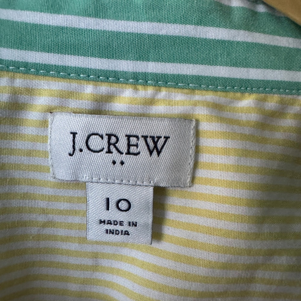 J. Crew Sleeveless Colorblock Shirt Dress in Pastel Blue, Pink & Yellow - Picture 4 of 9